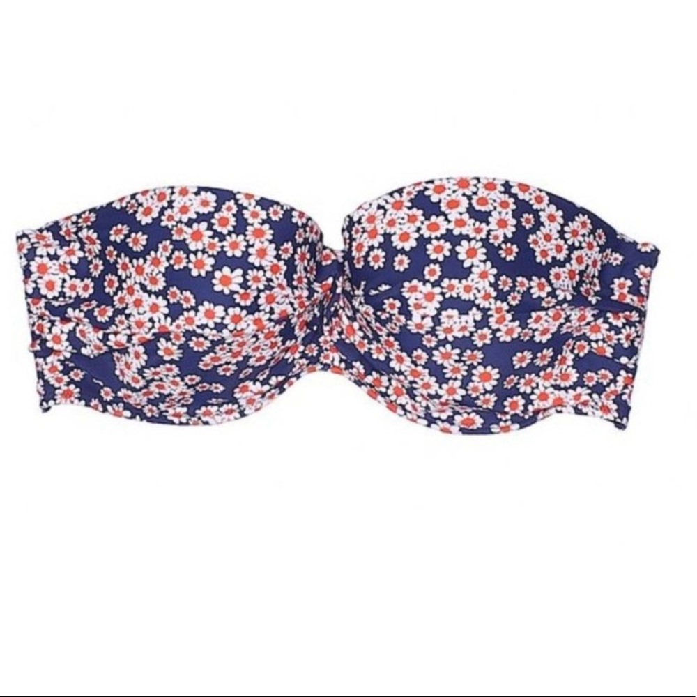 Cute print twist front Bandeau Bikini Top